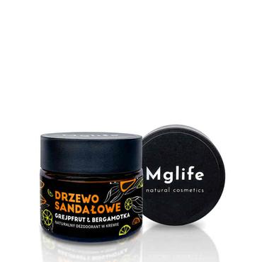 Mglife -  Mglife Drzewo sandałowe grejpfrut & bergamotka naturalny dezodorant w kremie